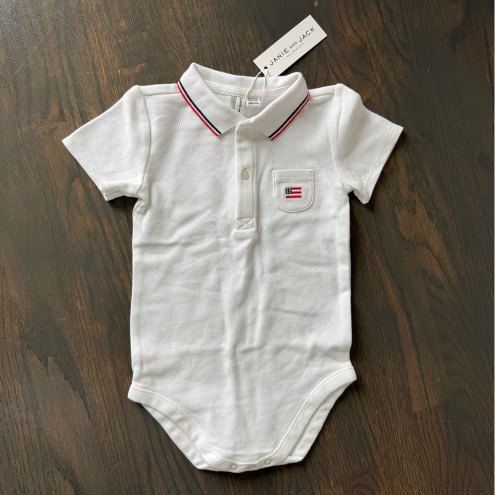Janie and Jack American Flag Baby Bodysuit NEW